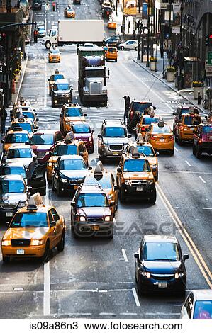 Stock Image - Traffic congestion, New York City, USA. Fotosearch