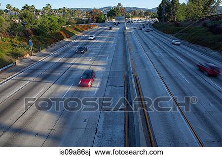 Traffic on highway in Los Angeles, California, USA View Large Photo Image Stock Image - Traffic on highway in Los Angeles, California, USA. Fotosearch