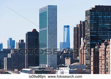 Picture - United Nations building in New York city. Fotosearch