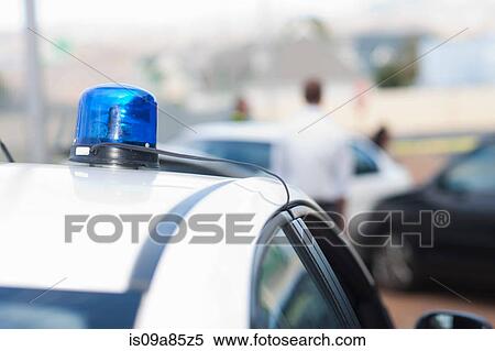 View of car accident scene from flashlights on police car View Large Photo Image Stock Photography - View of car accident scene from flashlights on police car. Fotosearch