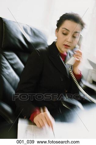 Business woman on phone View Large Photo Image Stock Photo - Business woman on phone. Fotosearch