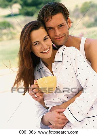 Couple in pyjamas View Large Photo Image Stock Photography - Couple in pyjamas. Fotosearch
