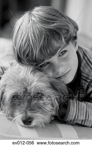 Boy and dog View Large Photo Image Stock Photograph - Boy and dog. Fotosearch