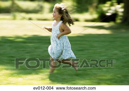 Picture - Girl running. Fotosearch