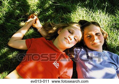 Stock Image - Two girls. Fotosearch