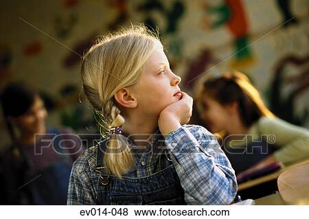 Girl in class View Large Photo Image Stock Photo - Girl in class. Fotosearch