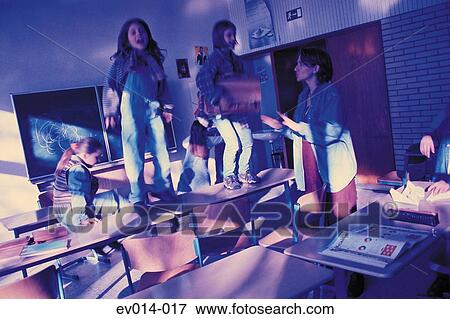 Stock Photo - Kids in class. Fotosearch