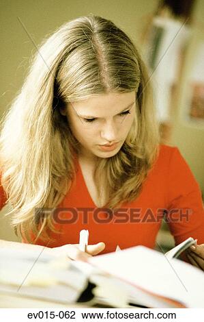 Girl studying View Large Photo Image Stock Image - Girl studying. Fotosearch
