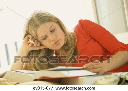 Girl studying View Large Photo Image Stock Photo - Girl studying. Fotosearch