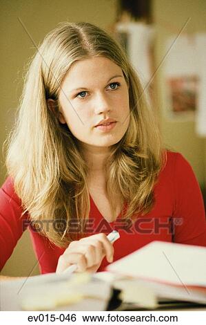 Girl studying View Large Photo Image Stock Photograph - Girl studying. Fotosearch