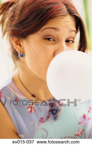 Stock Photo - Girl with gum. Fotosearch
