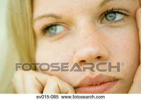 Stock Photography - Pensive girl. Fotosearch