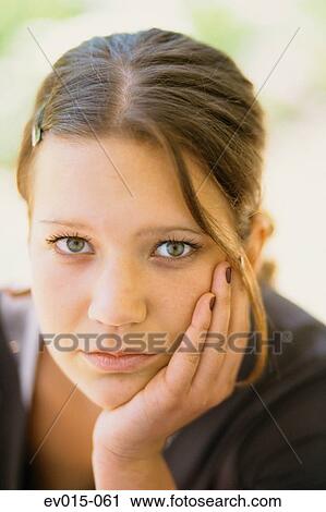 Stock Image - Portrait of girl. Fotosearch