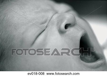 Stock Photo - Yawning baby. Fotosearch