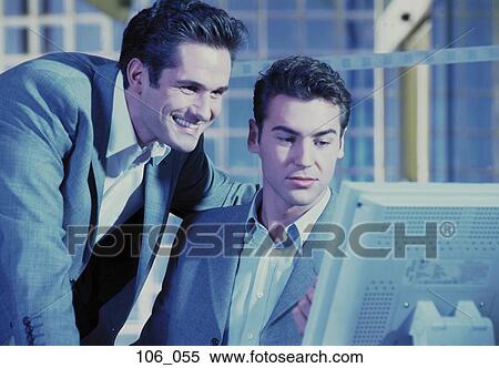 Businessmen at computer View Large Photo Image Stock Photography - Businessmen at computer. Fotosearch
