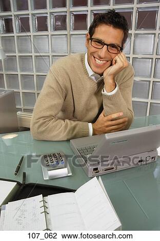 Man at computer View Large Photo Image Stock Image - Man at computer. Fotosearch