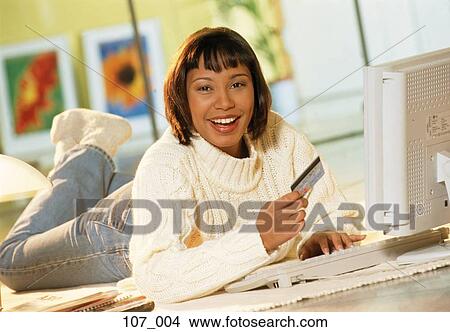 Woman Internet-shopping View Large Photo Image Picture - Woman Internet-shopping. Fotosearch