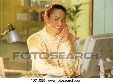 Woman on phone View Large Photo Image Stock Photography - Woman on phone. Fotosearch