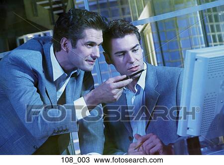 Businessmen at computer View Large Photo Image Stock Image - Businessmen at computer. Fotosearch