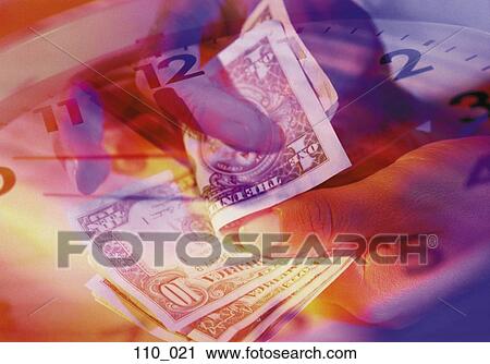 Stock Image - Counting dollars. Fotosearch