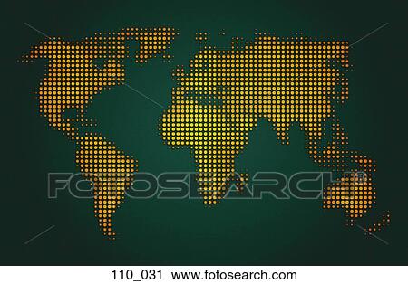 Stock Image - Electronic world map. Fotosearch