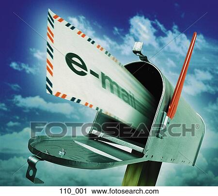 Stock Image - Postbox and e-mail. Fotosearch