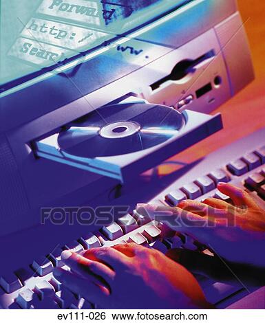 Stock Photograph - Fingers typing. Fotosearch