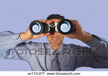 Stock Photo - Man with binoculars. Fotosearch