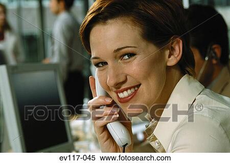 Woman in call centre View Large Photo Image Stock Photography - Woman in call centre. Fotosearch