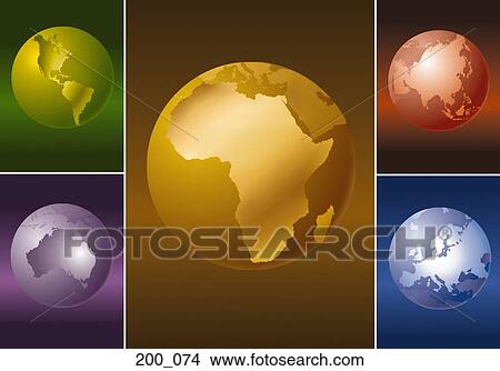 Picture - Earth globes. Fotosearch