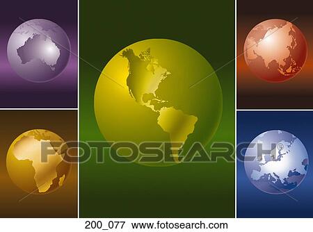 Earth globes View Large Photo Image Stock Photo - Earth globes. Fotosearch
