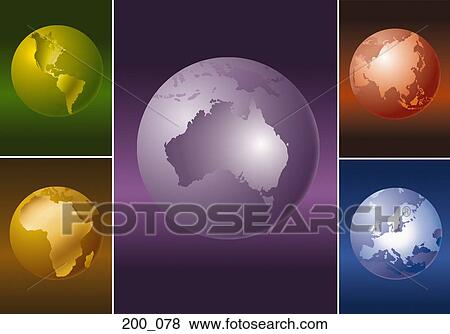 Earth globes View Large Photo Image Stock Photo - Earth globes. Fotosearch
