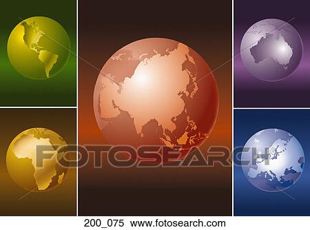Stock Photography - Earth globes. Fotosearch