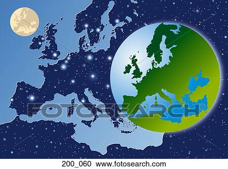 Stock Image - Map of Europe. Fotosearch