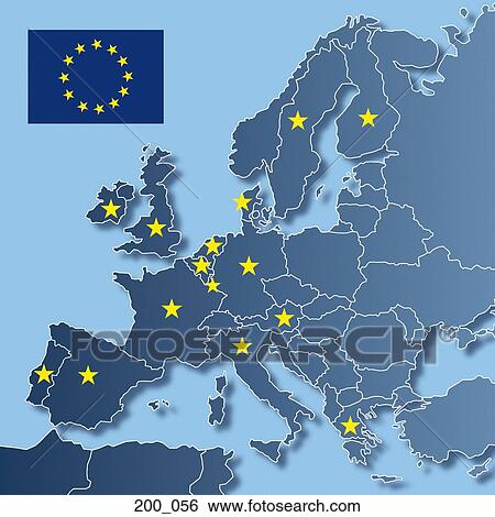 Map of European Community View Large Photo Image Stock Photograph - Map of European Community. Fotosearch