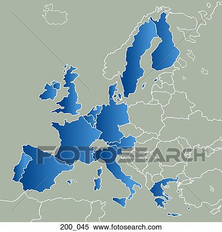 Stock Photography - Map of European Community. Fotosearch