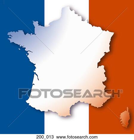 Stock Image - Map of France. Fotosearch