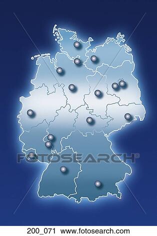 Stock Image - Map of Germany. Fotosearch