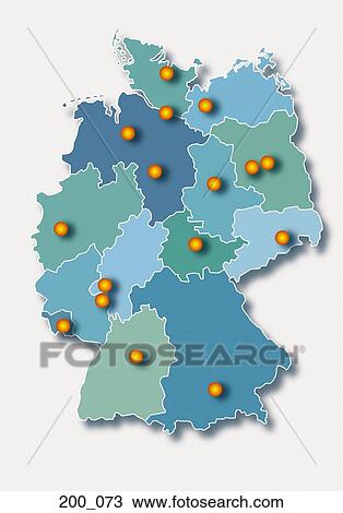 Stock Image - Map of Germany. Fotosearch