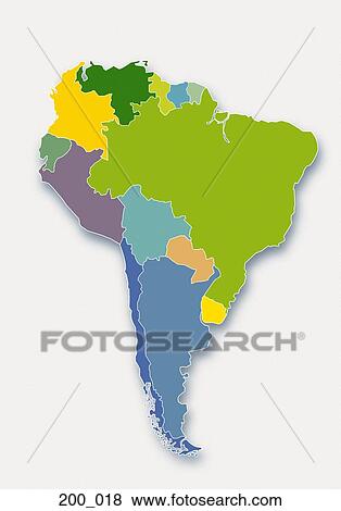 Stock Photo - Map of South America. Fotosearch
