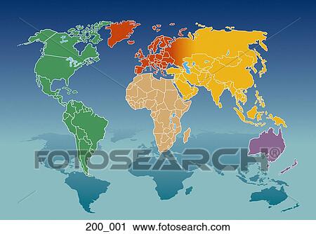 Stock Image - Map of the world. Fotosearch
