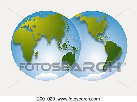 Stock Image - Map of the world. Fotosearch