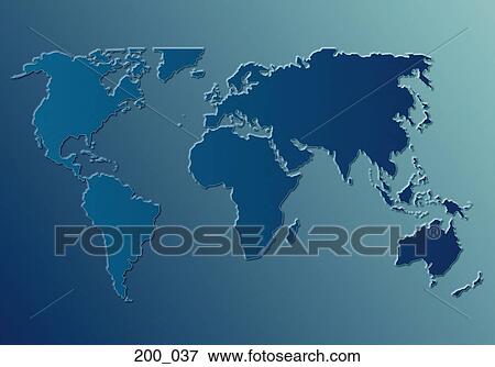 Stock Photo - Map of the world. Fotosearch