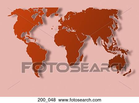 Stock Photo - Map of the world. Fotosearch