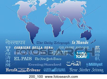 Stock Image - World press. Fotosearch