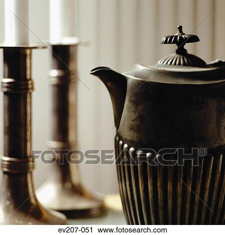 Stock Image - Antique teapot. Fotosearch