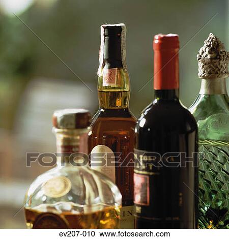 Stock Image - Bottles of alcohol. Fotosearch