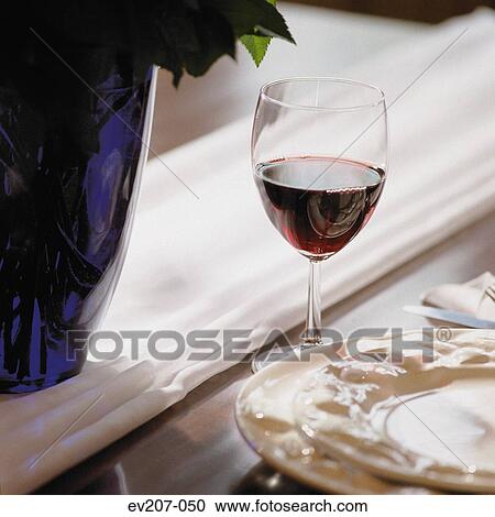 Stock Image - Glass of wine. Fotosearch