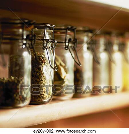 Stock Image - Kitchen jars. Fotosearch