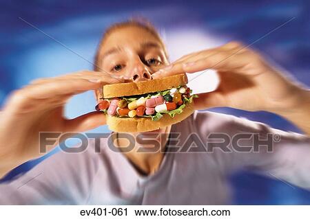 Stock Image - Pill sandwich. Fotosearch